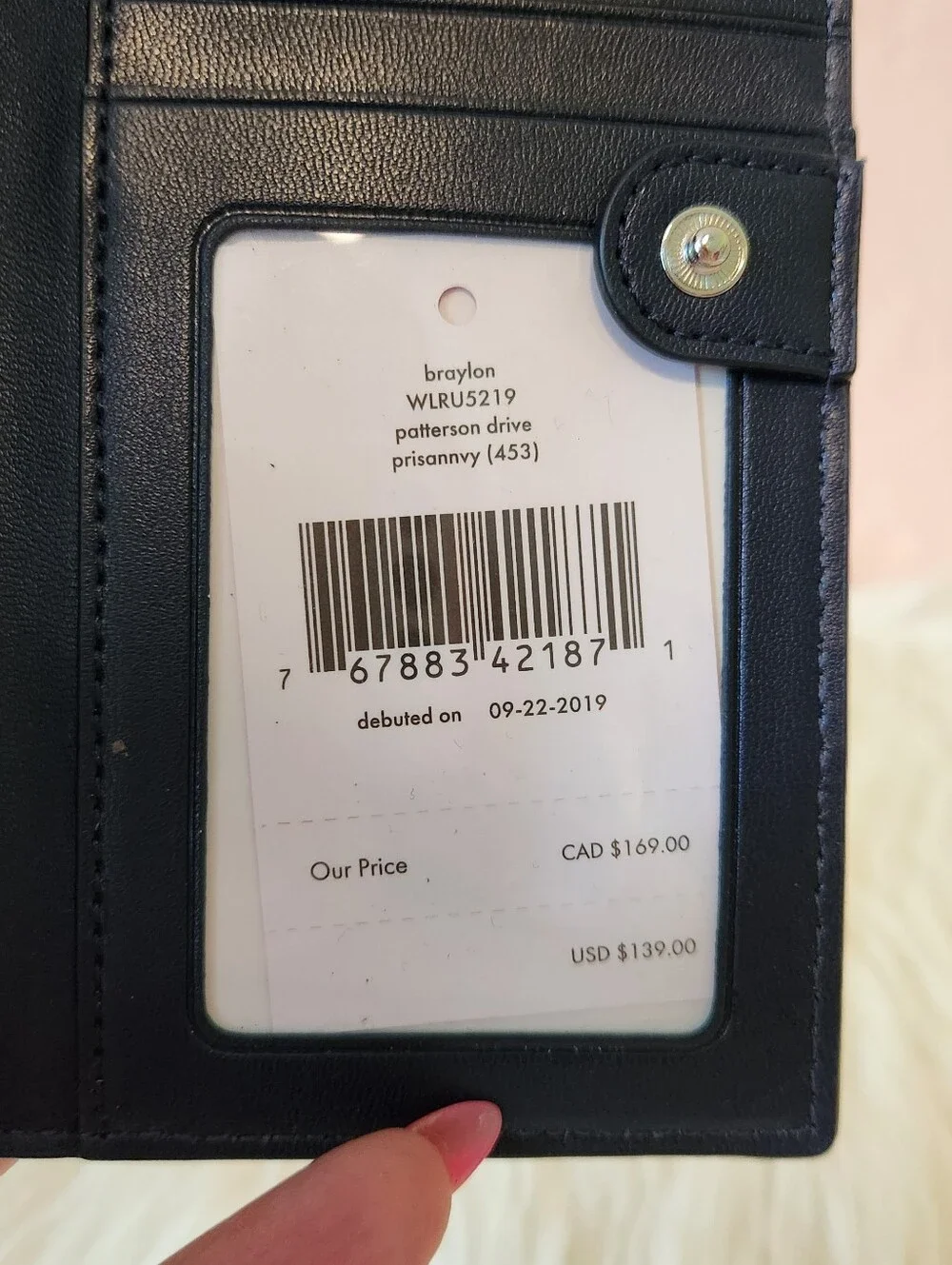 Kate Spade Braylon Navy Pebbled Leather BiFold Wallet OS